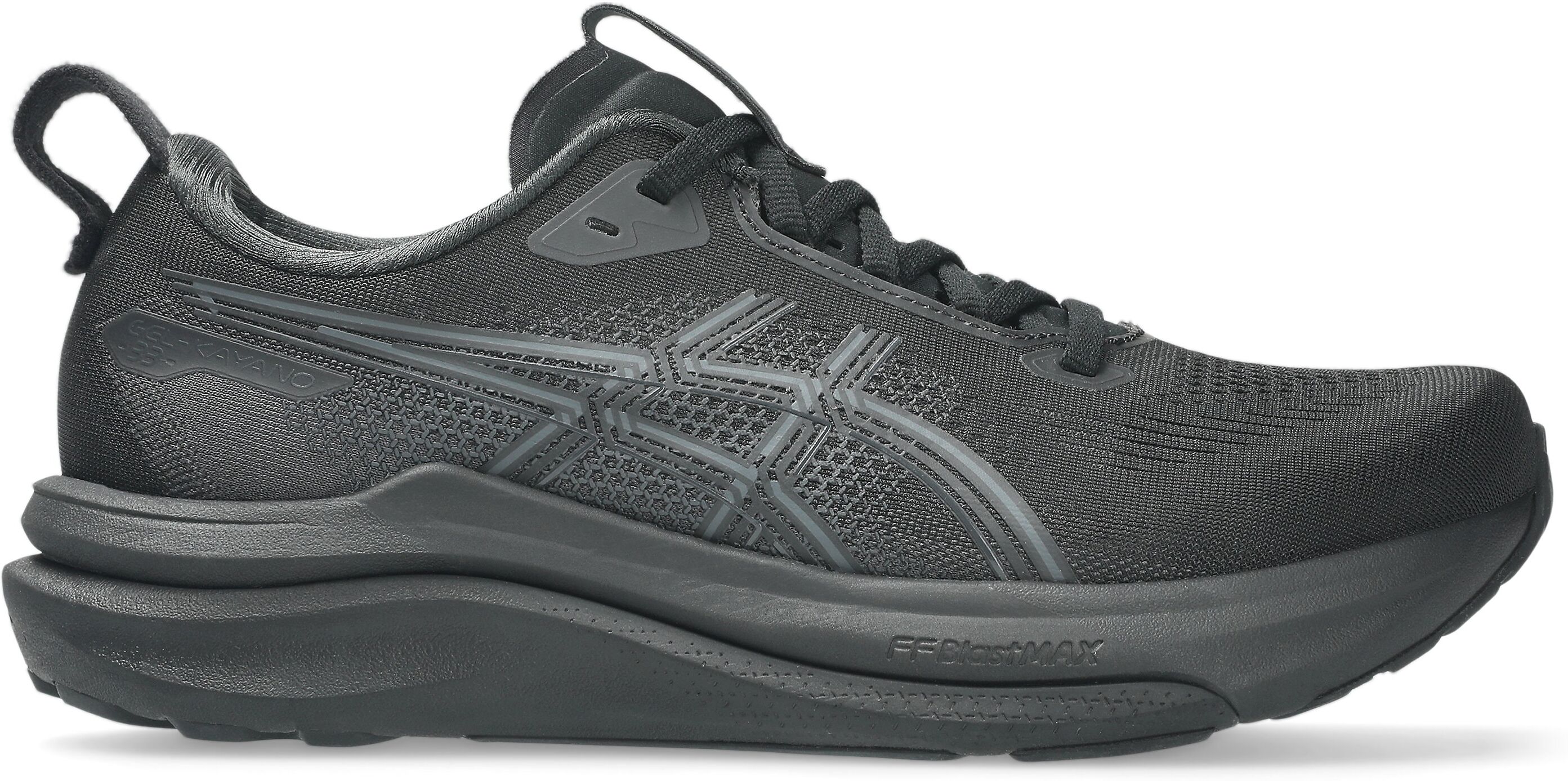 Laufschuh ASICS "GEL-KAYANO 33", Damen, Gr. 42, schwarz (schwarz, schwarz), Synthetik, Schuhe Laufschuh, für mehr Stabilität schwarz, schwarz 42