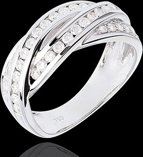 Edenly Diamantring Schicksal - Flechtwerk - WeiÃŸgold - 0.63 Karat - 40 Diamant
