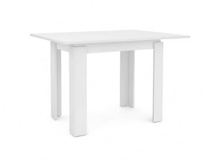 Shefa Family Extendable Dining Table 90 120 cm White Compact Space-Saving Kitchen Table, Modern Small Dining Table for 2 6 People, Rectangular Fold-Out Table for Home & Dining Room