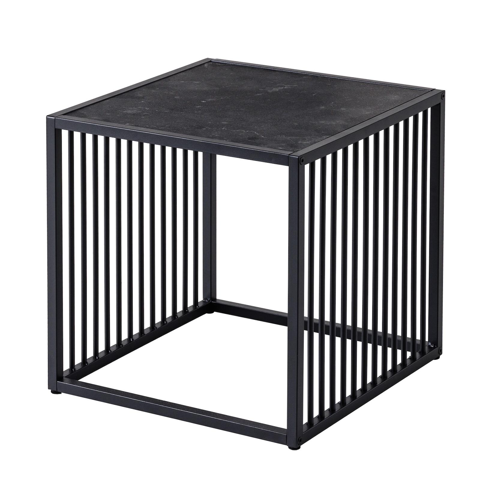 riess-ambiente Beistelltisch ARCHITECTURE - 40cm schwarz Marmor Metall