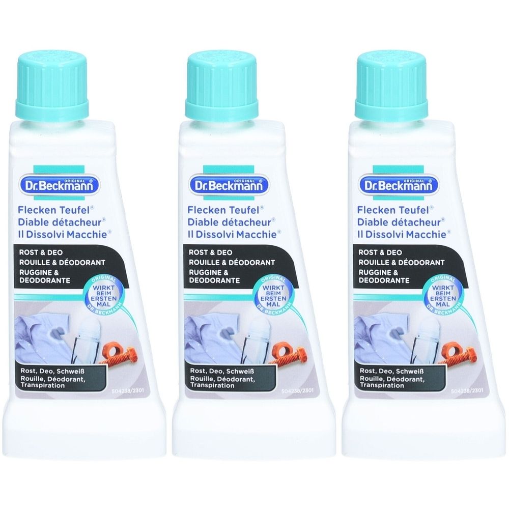 DR Beckmann Sackkarre Rost- & Deodorant-Fleckenentferner x3 3x50 ml Liquidum