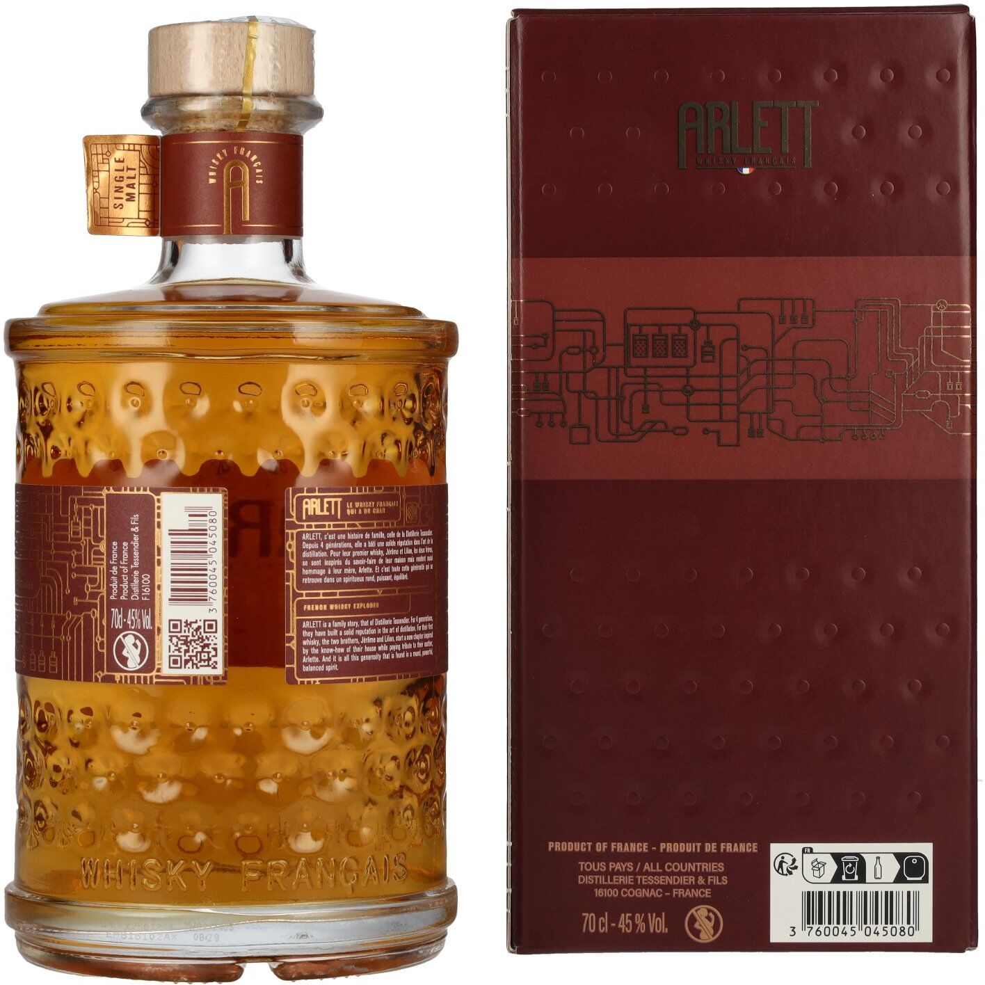 Arlett Whisky ARLETT Original Single Malt Whisky 45% Vol. 0,7l in Geschenkbox