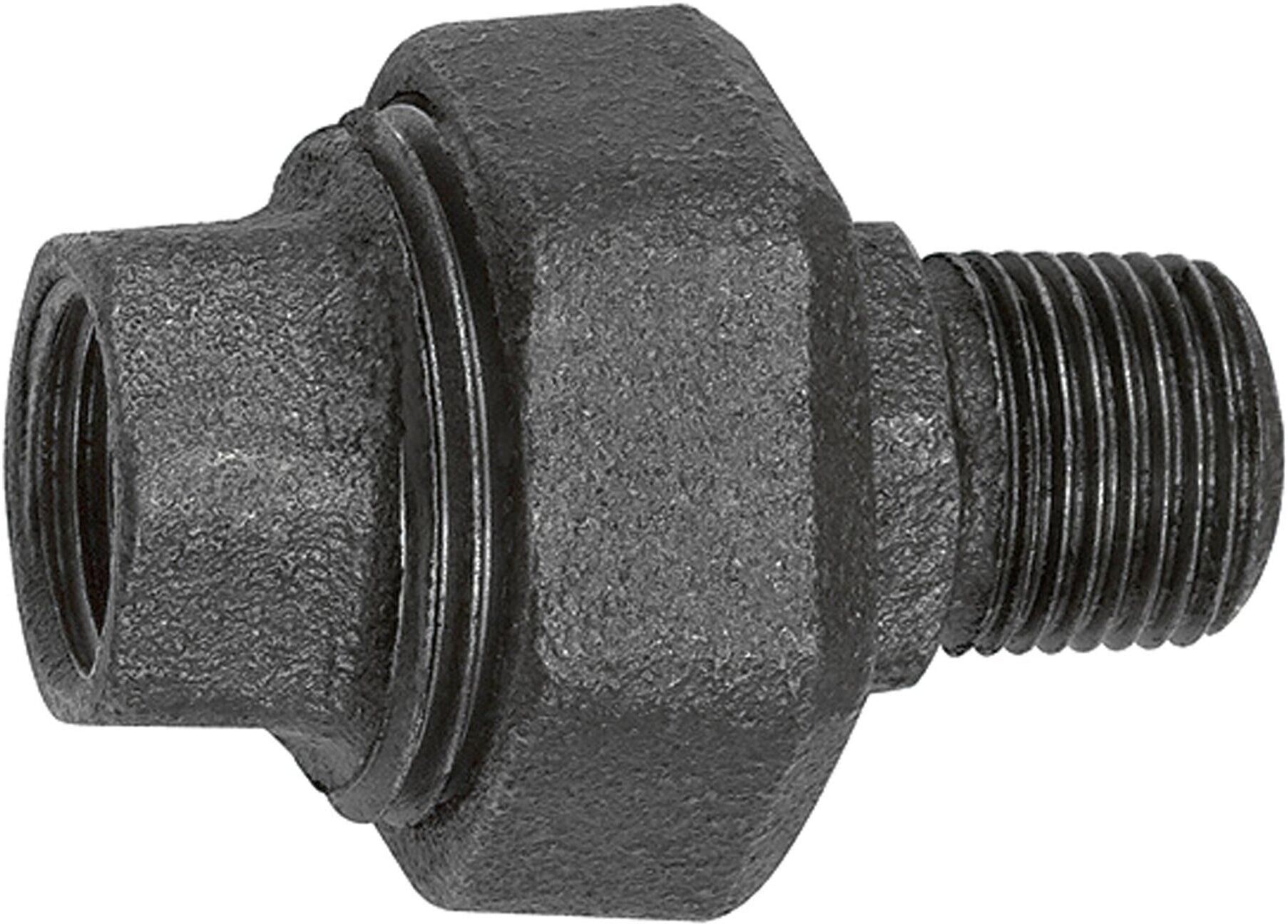 Riegler Verschraubung 331, flachdichtend, R 3/4, Rp 3/4, Temperg. schw. (TFV 331-34-DS)