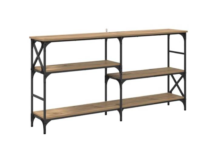 GKHPYURE Konsolentisch Eiche Handwerk 150 x 29 x 76,5 cm Schwarzes Metall, technisches Holz, offene Regale, Industriestil, Wohnzimmer, Eingang, Flur