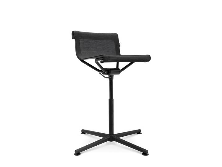 Bar-Hocker D1 Highstool Wagner schwarz, Designer Stefan Diez, 77x72-90x77 cm