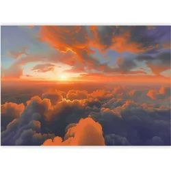 Artgeist, Tapete, Fototapete - When Dawn Tickles the Clouds: A Spectacle of Colors on the Morning Sky (200 x 140 cm)