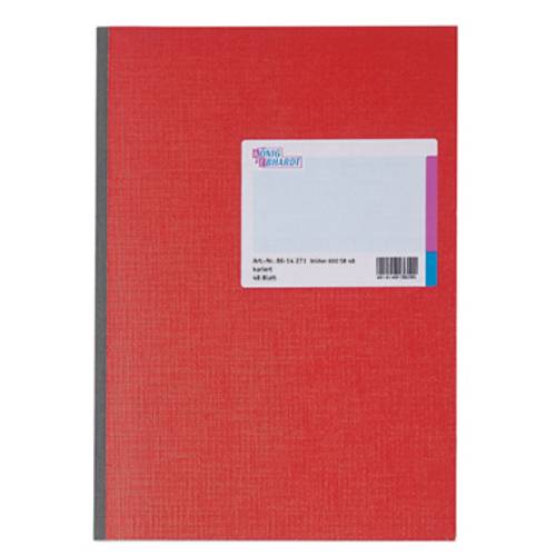 König & Ebhardt Kladde 8614271 Notizbuch kariert Rot 48 Blatt DIN A4