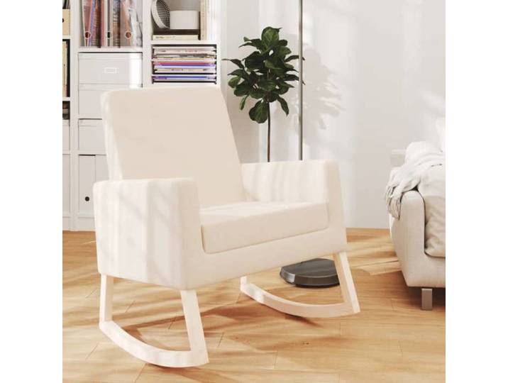 Printemps/été 2025  Chaise à bascule fauteuil bascule Crème Tissu - 64x70x88.5 cm LV3415