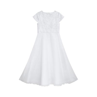 Partykleid DANAMADE "DANAMADE Dresses DPOLINA", Mädchen, Gr. 140, EURO, weiß, Obermaterial: 100% Polyester. Futter: 100% Polyester, Kleider Partykleid