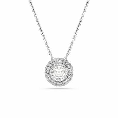 Kette mit Anhänger SWAROVSKI "Schmuck Geschenk SUBLIMA Halskette", metallfarben, kristallweiß, Halsketten, Damen, Metall, mit Swarovski Kristall