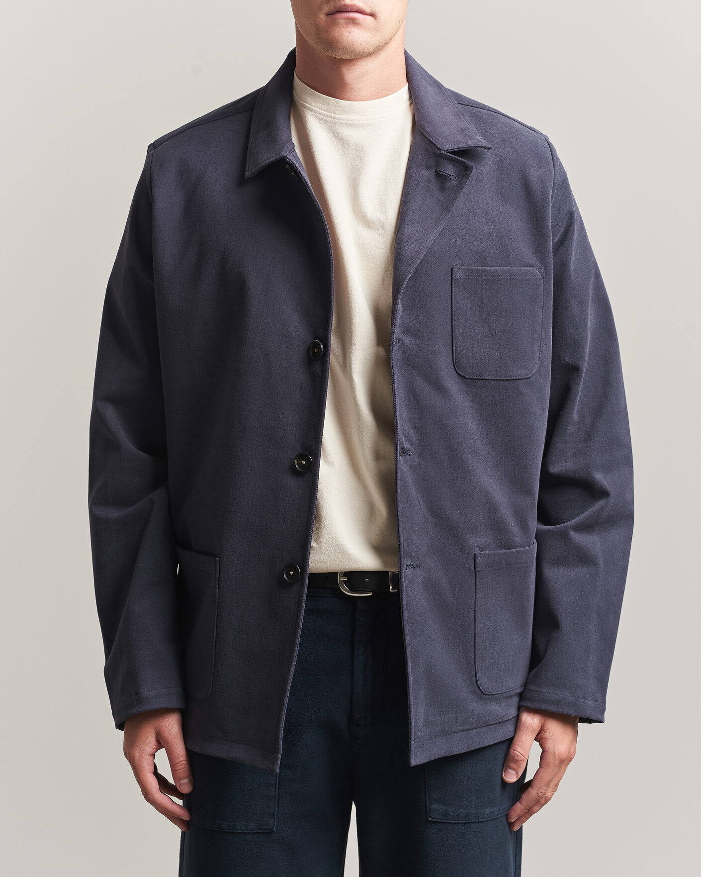 Massimo Alba Florida Brushed Cotton Jacket Navy men L Blå