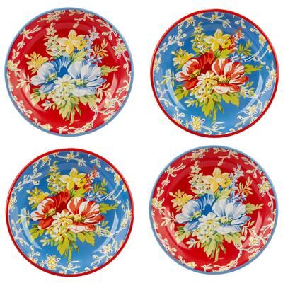 "Certified International Blossom Set of 4 Soup Bowls - 9"" Diam x 2"""