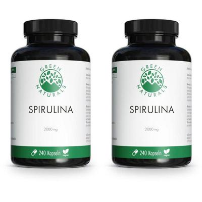 Green Naturals Spirulina Kapseln 2000 mg vegan 2x 2x240 St