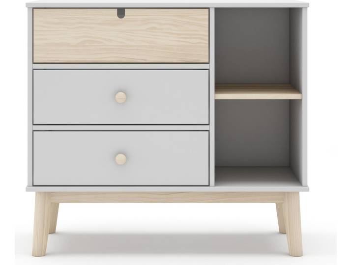 CALICOSY - Kommode 3 Schubladen und 2 Fächer L90 cm - Estefania