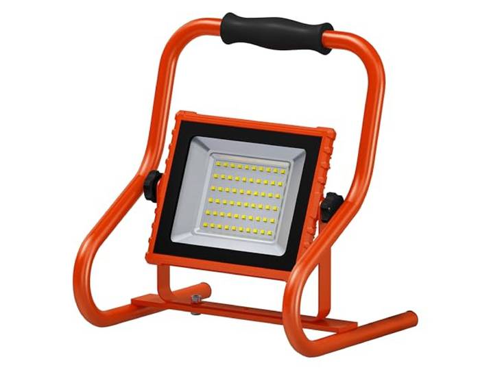 OSRAM batteriebetriebene Arbeitsleuchte R-Stand 20W 4000K in Orange mit Aluminiumgehäuse, IP44-Schutz, für Renovierung, Keller und Garagen