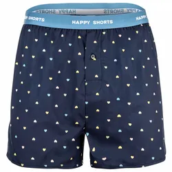 Happy Shorts Herren Webboxershorts - American Style, Baumwolle, gemustert Hearts / S