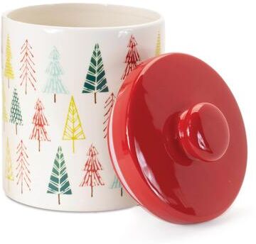 Melrose International "Ceramic Pine Tree Print Cookie Jar 10""H"
