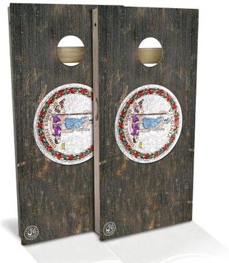 Skip's Garage Virginia Flag Outdoor Cornhole Board Set