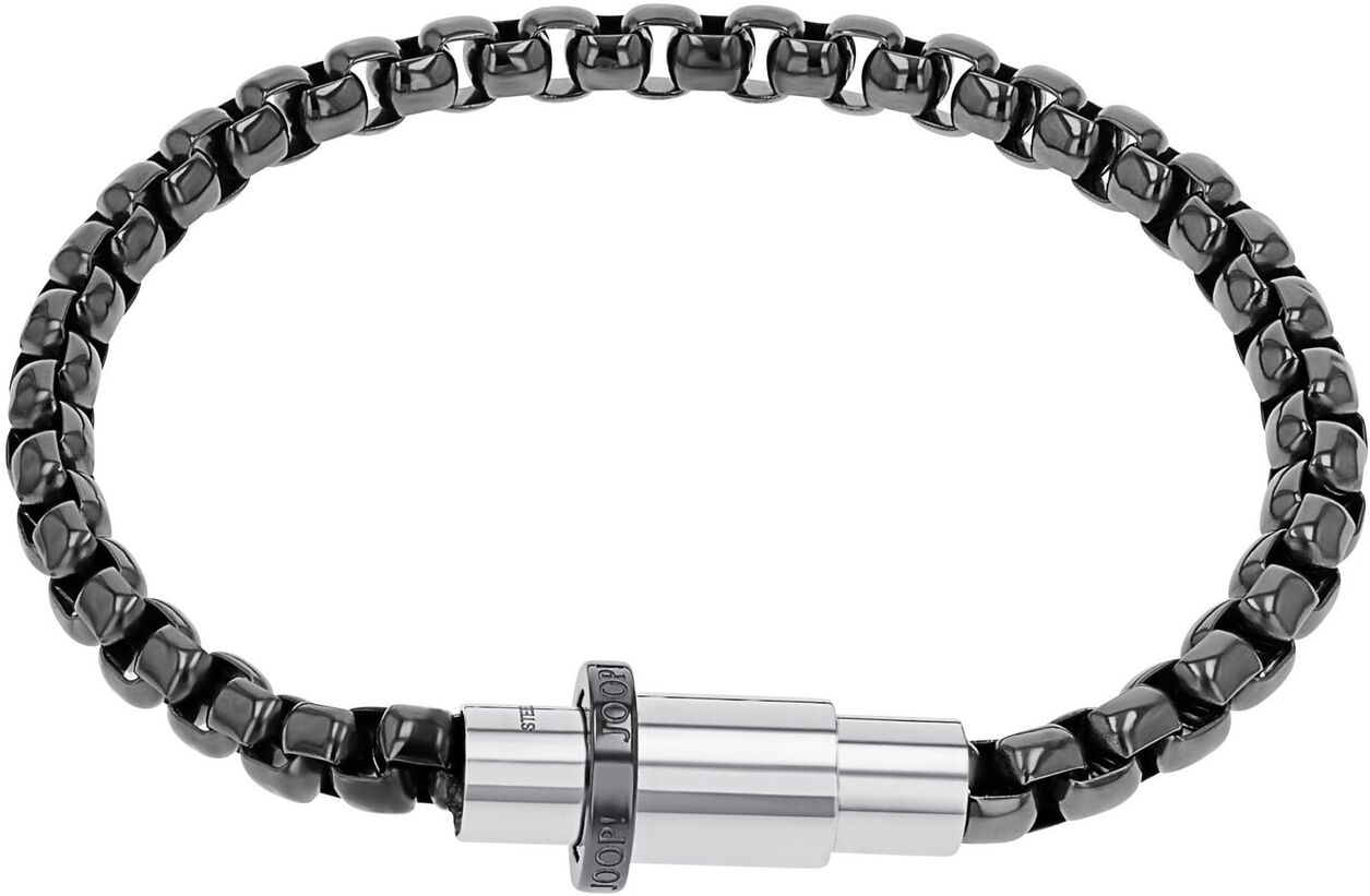 Joop! Armband JOOP "Schmuck, Geschenk", schwarz (gunfarben, edelstahlfarben), Armbänder, Herren, 21cm, Edelstahl, Armband