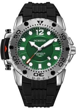 Everyday Crate OCHSTIN 6124 Mens Sports Watch Waterproof Quartz Watch With Night Light Silicone Strap green