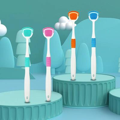 Inspired Living SoftFlex Silicone Tongue Scraper & Brush Reusable Silicone Tongue Cleaner For Fresh Breath Oral Care 4pcs