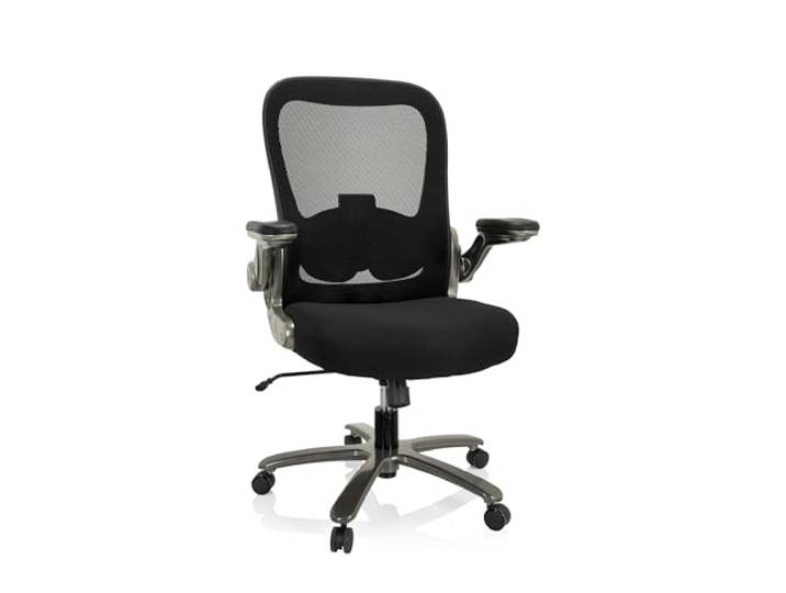 hjh OFFICE 691002 XXL Drehstuhl Instructor T I Bürostuhl geeignet für EIN Körpergewicht bis 220 kg, Schwerlast Stuhl, Stoff/Netz Schwarz