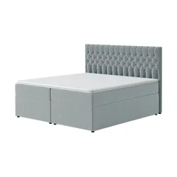 Boxbett mit Bettkasten Belek , grau , Maße (cm): B: 120 H: 125