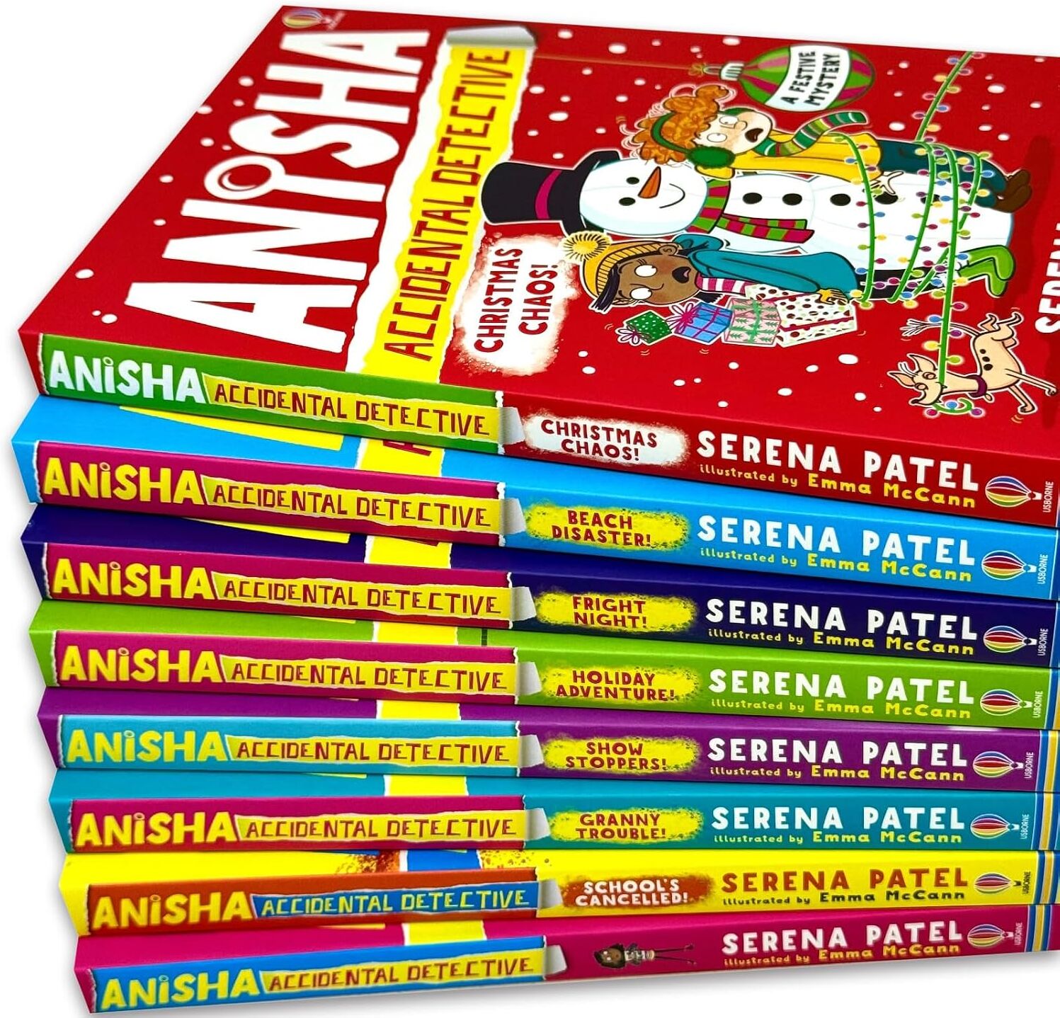 Usborne Anisha Accidental Detective 8 Books Collection Set by Serena Patel - Paperback - Ages 7-11 - Funny Mystery Adventures Gift Set