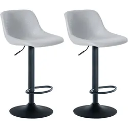 CLP 2er Set Barhocker Loft Kunstleder   Farbe: grau, Material: Kunstleder