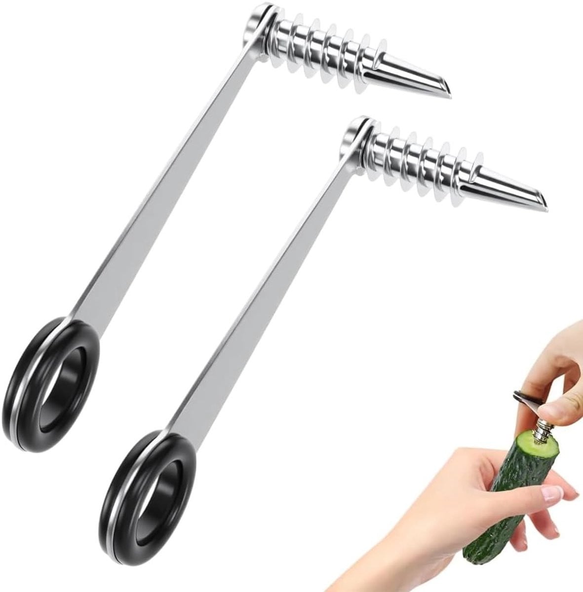 Set van 2 Handmatige RVS Spiral Cutters voor Creatieve Groenten en Fruit