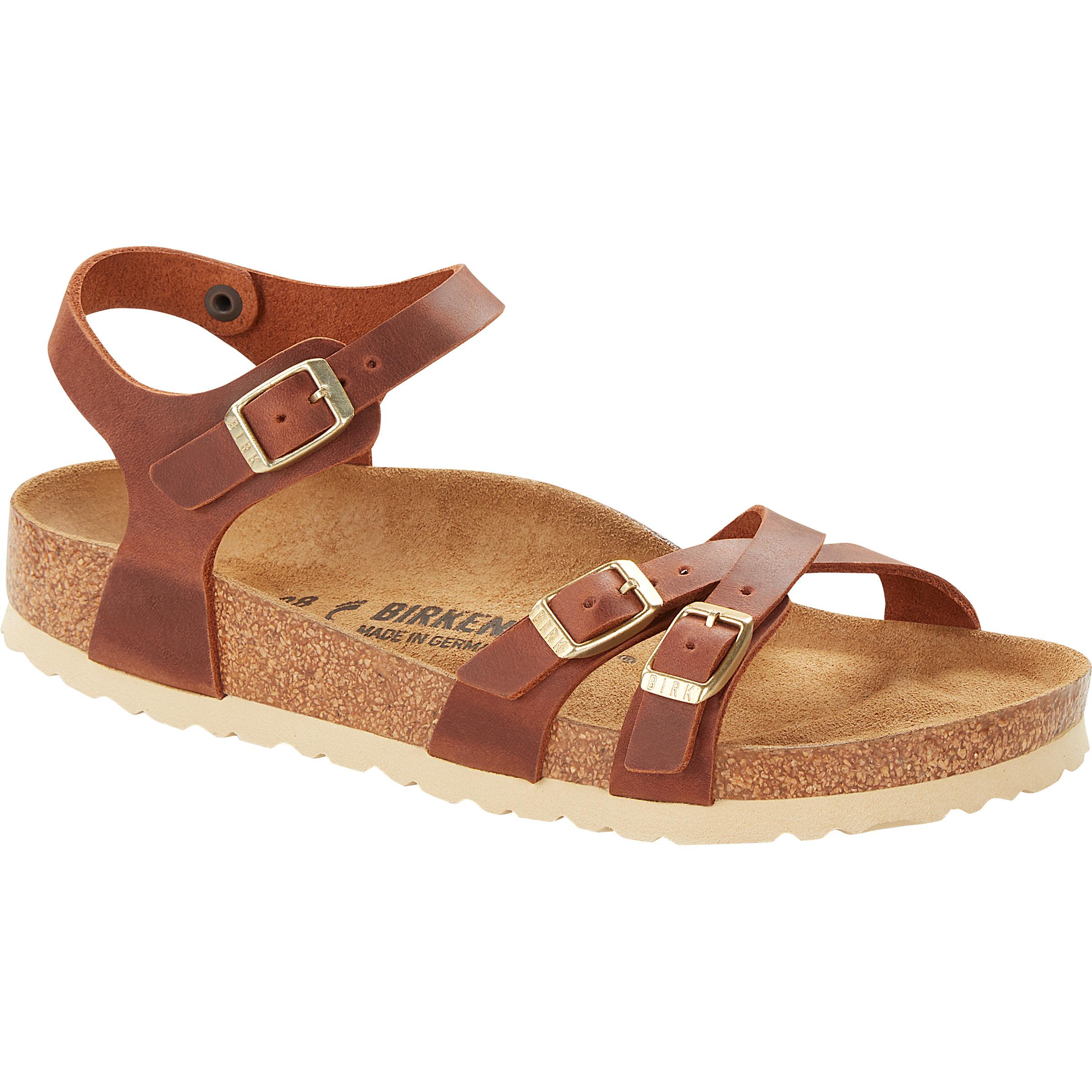Birkenstock Kumba Oiled Leather Narrow Sandale Damen Sandalen braun Größe 39 Lifestyle