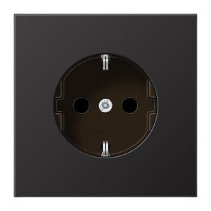 Jung Schuko stopcontact 16A 250V met aanraakbeveiliging serie LS Dark AL 1520 KI D