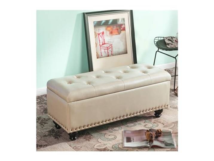 Zf9tBw5sH Bettbank Multifunktionaler Langer Schuhwechselhocker, Tür- und Haushalts-Sofahocker Sitzbank(Beige,100)