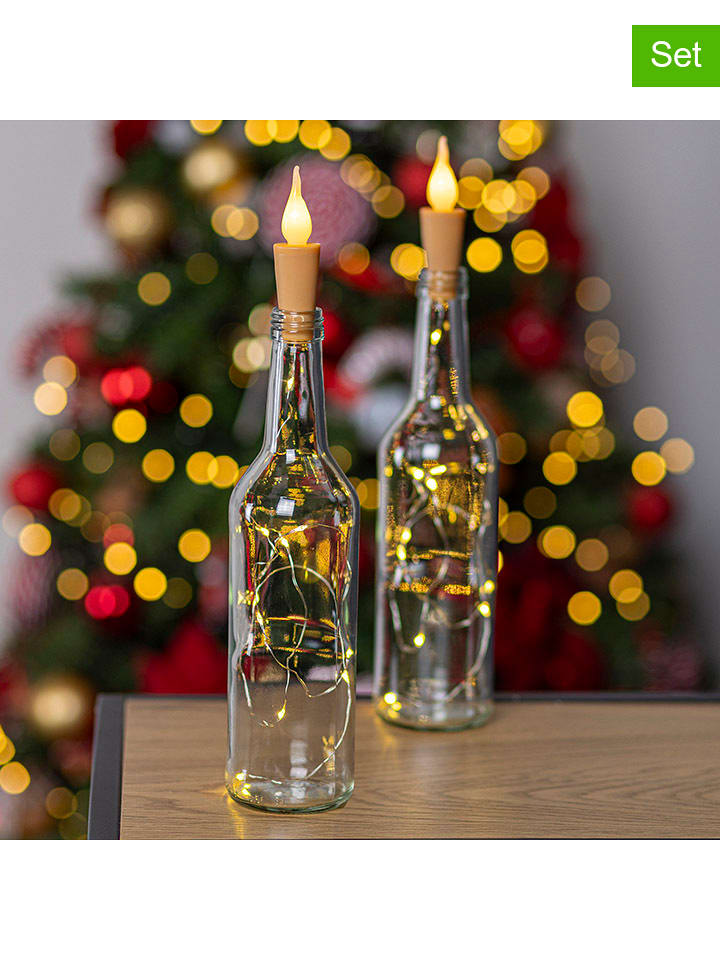 Hollybell 2er-Set: Dekoleuchten in Transparent - (H)9,3 cm - onesize