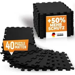 NEOLYMP Bodenschutzmatte Fitness aus Kautschuk - Puzzlematte, Größe 31,5 x 31,5 x 0,6 cm in Schwarz 404