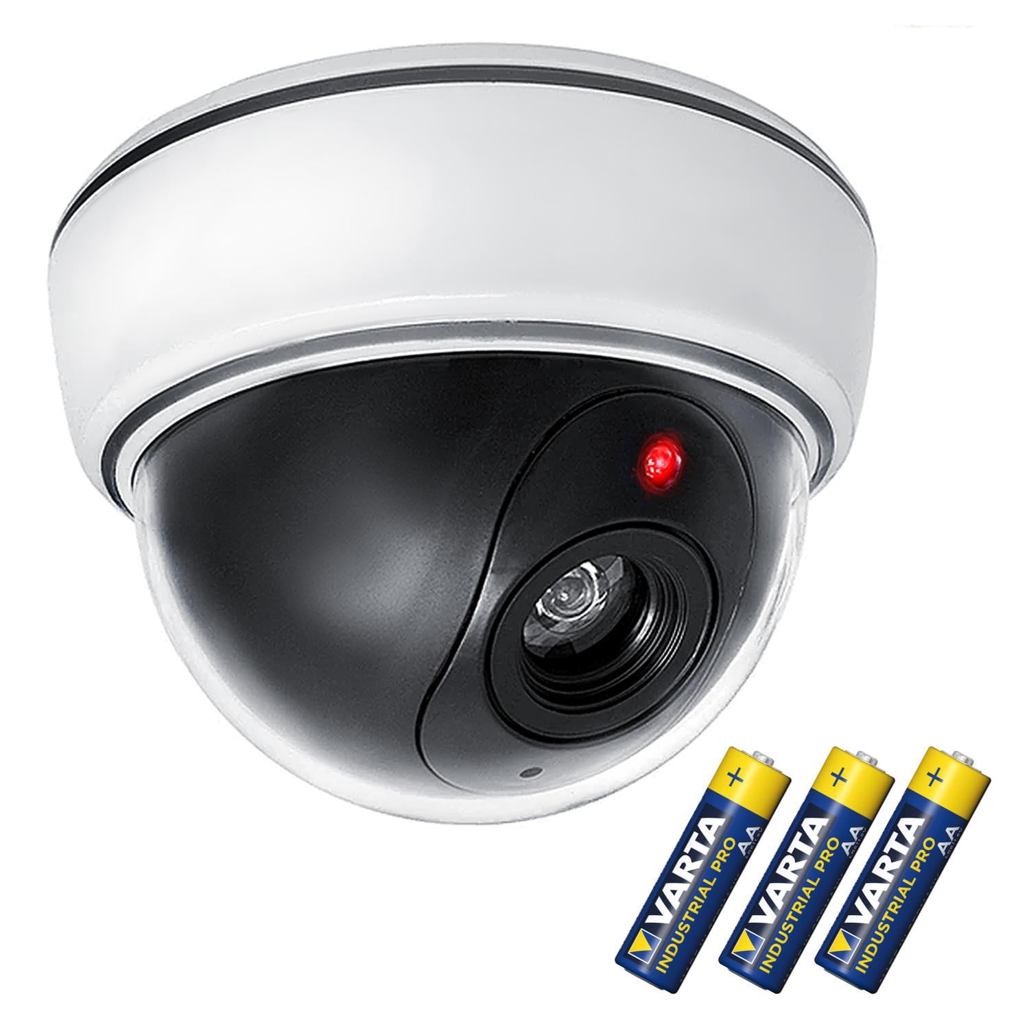Centrumelektroniki Dummy-domecamera DC2300 met knipperende LED en 3x Varta Industrial AA-batterijen