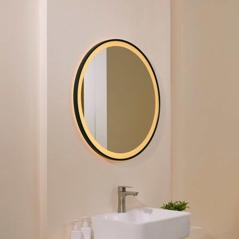 Lyora Spiegellamp Vasari met LED - Zwart - Ø 60 cm