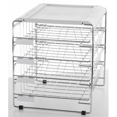 GRIESHABER Briefablage-Gestell 4 Körbe Längsformat B4 chrom