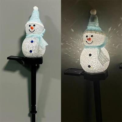 Inspired Finds LED Snowman Solar Garden Stake Lights For Outdoor Christmas Pathway Decoration blue