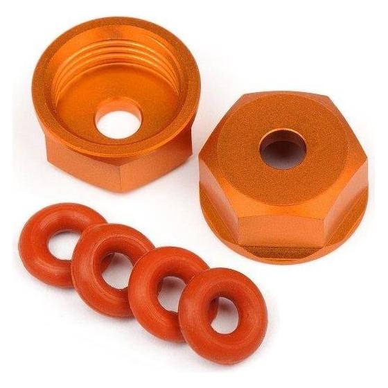 HPI Aluminum Bottom Shock Cap (orange/2pcs) (108071)