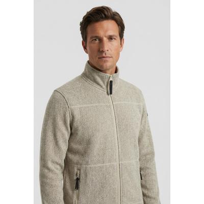 Fleecejacke ICEPEAK "AGEN", Herren, Gr. XL, beige (cement), Obermaterial: 100% Polyester, Jacken Fleecejacke, schnell trocknendes Material, aus Polyester, auch in großen Größen