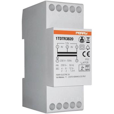 Wallair 1TDTR3820 Klingel-Transformator 4 V, 8 V, 12V 2A