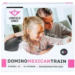 Longfield Domino D12 'Mexican Train' Holzkiste - 91 Steine (Deutsch, Französisch, 2 - 6 Spieler)