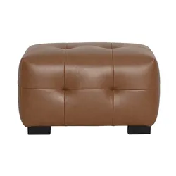 Fußhocker im Design aus braunem Leder CORTO