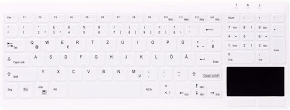 Active Key QuickClean Med KB IP68 Touchpad Comp W White