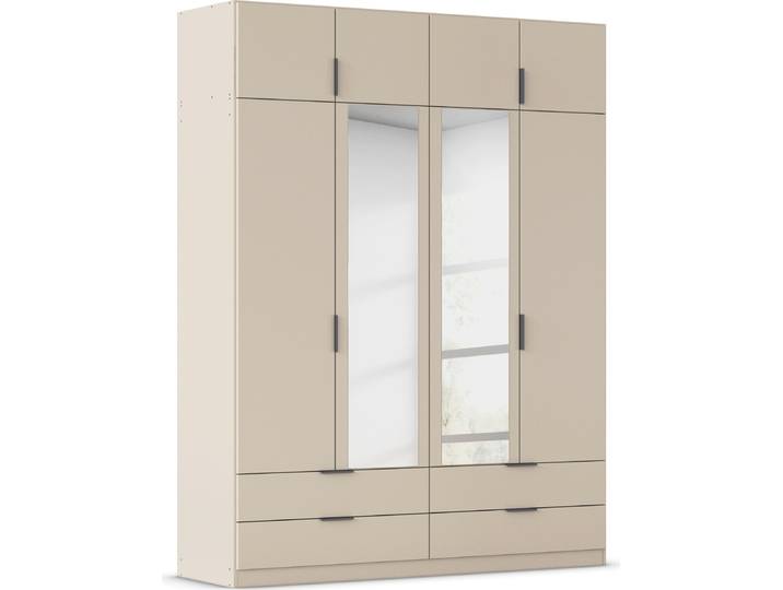 Kleiderschrank, Holzwerkstoff, Beige (Champagner), 181×235×54 cm, Drehtüren, Landhaus, Rauch