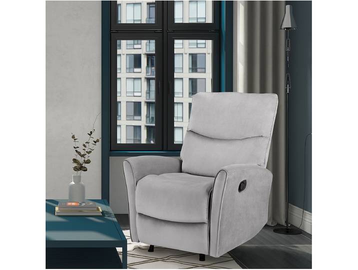 Relaxsessel Grau/Grau Samt 81 x 100 x 98cm