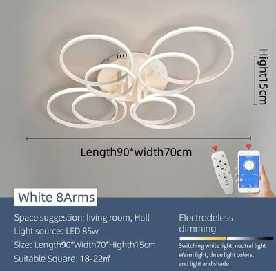 Inspire Essentials EverGlow Modern LED Chandelier Ceiling Light For Living Room Bedroom 8
