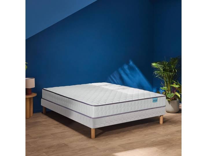 Ensemble sommier et matelas 90x200 cm ressorts ensachés ferme Merinos Well Bed
