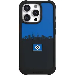 Nivocase Hülle für Apple iPhone 16 Pro Stossfeste Handyhülle NIVOmax Case Schwarz HSV Hamburg Skyline (Apple iPhone 16 Pro), Smartphone Hülle, Schwarz